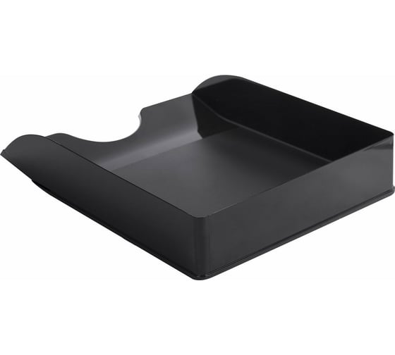 Горизонтальный лоток для бумаг BRAUBERG STYLE 345x255x65 мм, черный 238105