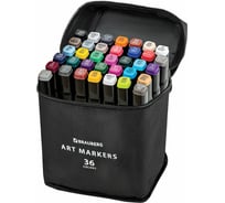 Двусторонние маркеры для скетчинга BRAUBERG набор 36 шт, текстильный чехол 152230