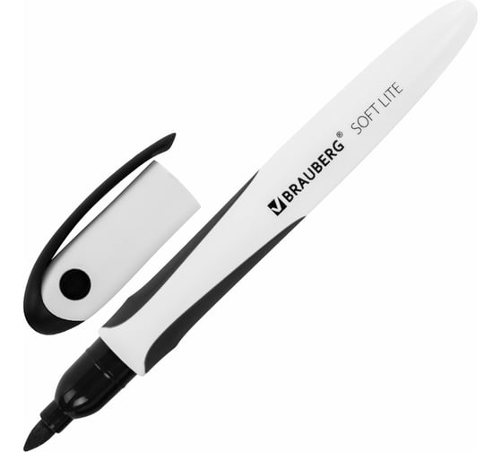 Стираемые маркеры для белой доски BRAUBERG SOFT LITE набор 4 цвета, 3 мм, резиновая вставка 152107