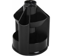 Подставка-органайзер BRAUBERG MINI 10 отделений, вращающаяся, 107x107x130 мм, черный 238094