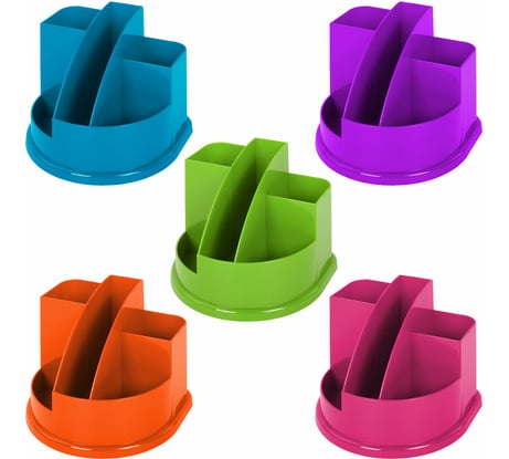 Подставка-органайзер BRAUBERG STYLE COLOR 5 отделений, 132x122x108 мм, ассорти 238095