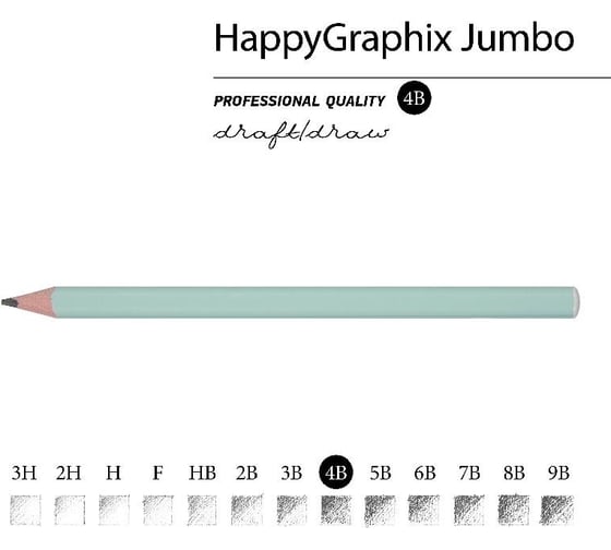 Чернографитный карандаш Bruno Visconti GraphixZefir Jumbo Зефирный мятный 4В, 3.5 мм, 30 шт в упаковке 1475739