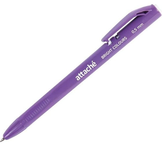 Автоматическая шариковая ручка Attache Bright colors фиолетовый корпус, синяя 30 шт в упаковке 1411689