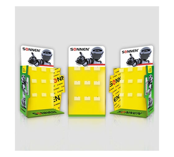 Настольный дисплей для размещения товара SONNEN 65x35x21 см, 9 крючков, металл 504996