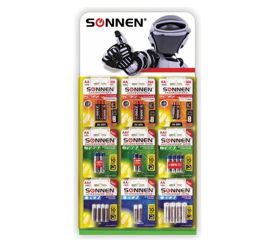 Настольный дисплей для размещения товара SONNEN 65x35x21 см, 9 крючков, металл 504996