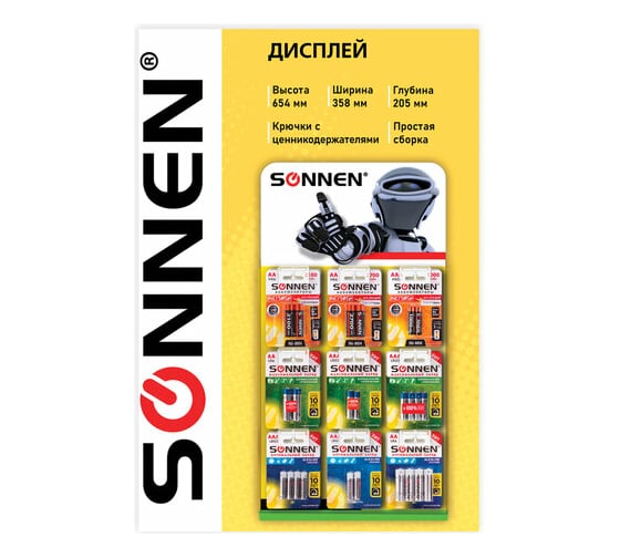 Настольный дисплей для размещения товара SONNEN 65x35x21 см, 9 крючков, металл 504996