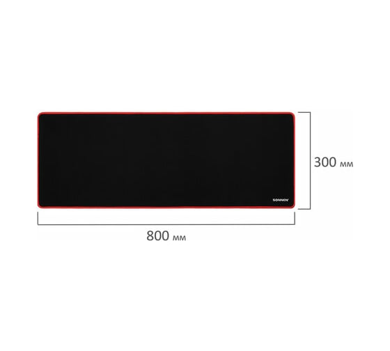 Компьютерный коврик для мыши и клавиатуры SONNEN BLACK TITAN XL большой 800x300x3 мм, черный 513615