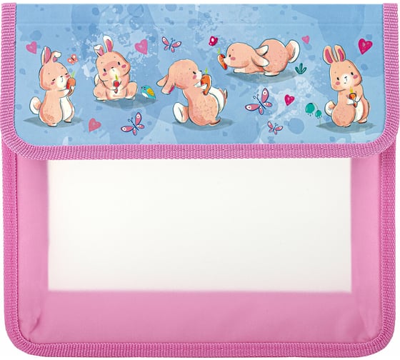 Папка для тетрадей ЮНЛАНДИЯ Bunnies А5, пластик, 2 отделения, клапан на липучке 270968