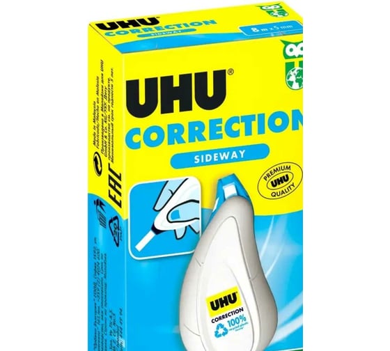 Корректирующий роллер-мышь UHU sideway 8 м x 5 мм, картонная упаковка 51295