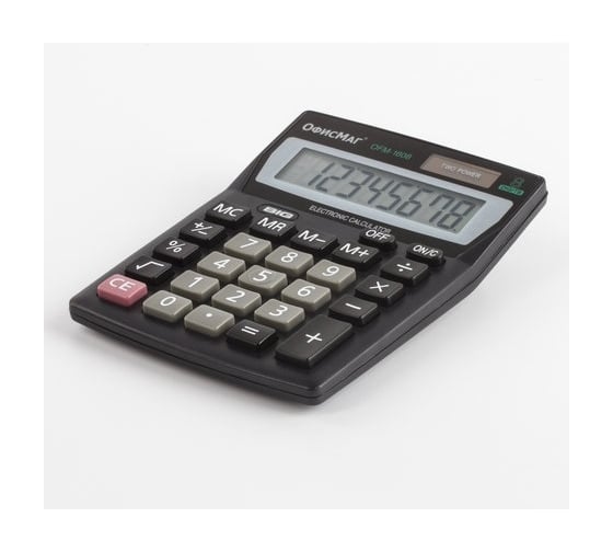 Настольный калькулятор ОФИСМАГ Ofm-1807 компактный, 140x105 мм, 8 разрядов, двойное питание 250223