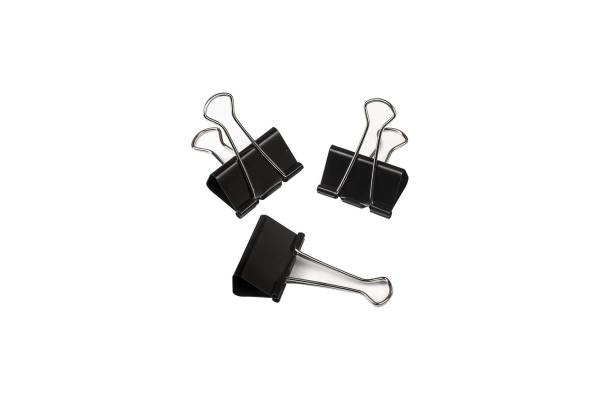 Зажимы для бумаг ОФИСМАГ комплект 12 шт, 41 мм, на 200 листов, черные ...