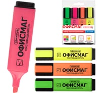 Набор текстовыделителей ОФИСМАГ 4 шт, ассорти, линия 1-5 мм 151209