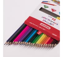 Цветные карандаши ПИФАГОР Веселая такса, 24 цвета, классические, заточенные 181808