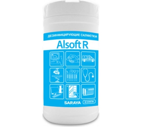 Дезинфицирующие салфетки Saraya Alsoft R 80 шт. 67023 1