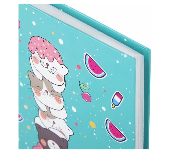 Блокнот BRAUBERG Kids Котики малый формат, 103x146 мм, А6, 80 л, твёрдый, клетка 114443