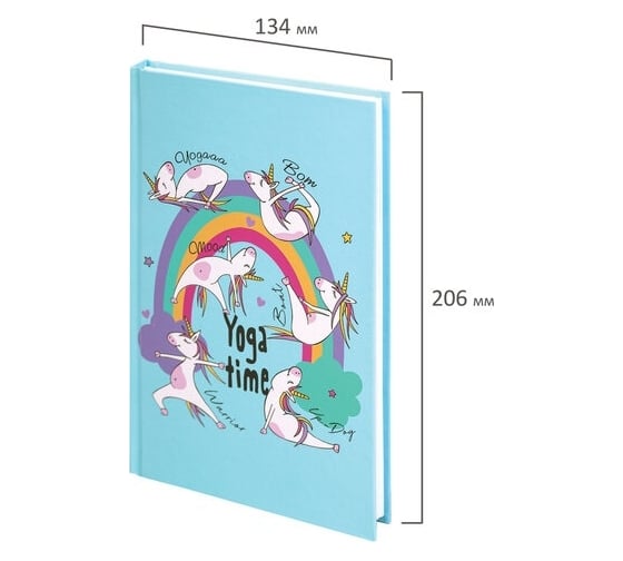 Блокнот BRAUBERG Kids Единорожки А5, 134x206 мм, 80 л, твёрдый, клетка, выборочный лак 114426