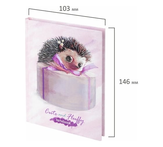 Блокнот BRAUBERG Kids Ёжик малый Формат, 103x146 мм, А6, 80 л, твёрдый, клетка 114442