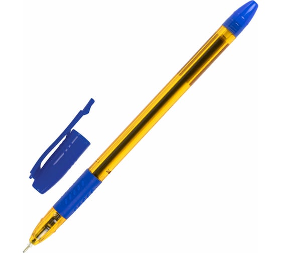 Масляная шариковая ручка STAFF Manager OBP-267c грипом, синяя, корпус оранжевый, линия 0.35 мм 142979