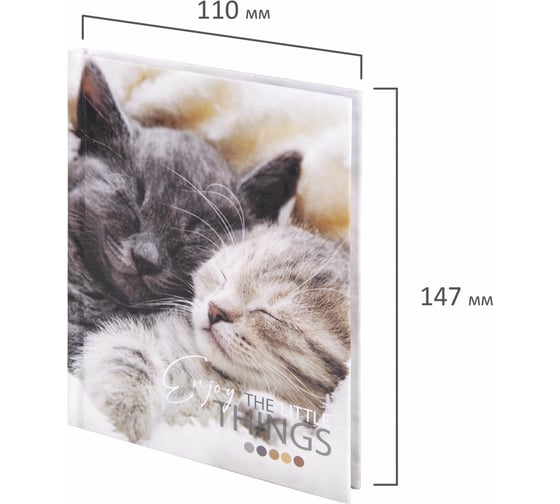 Блокнот STAFF Котики малый формат 103x146 мм, А6, 80 листов, твёрдый, клетка 114439