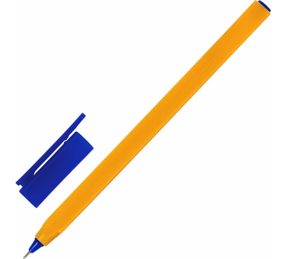 Масляная шариковая ручка STAFF EVERYDAY OBP-291, синяя, трехгранная, корпус оранжевый, линия 0.35 мм 142997