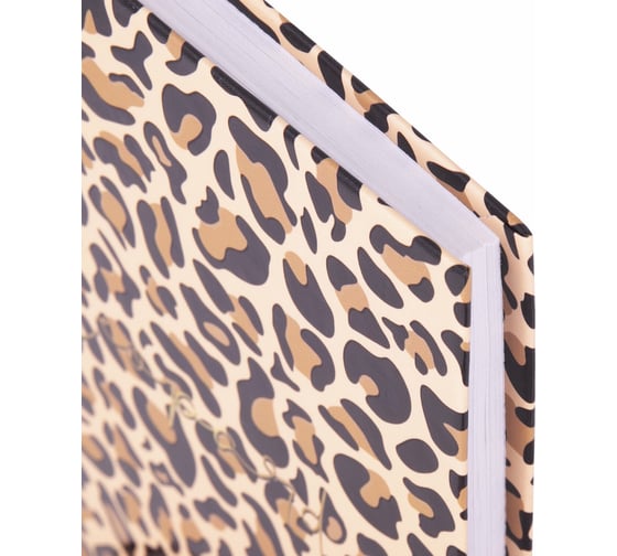 Блокнот STAFF Leopard малый формат 103x146 мм, А6, 80 листов, твёрдый, клетка, выборочный лак 114445