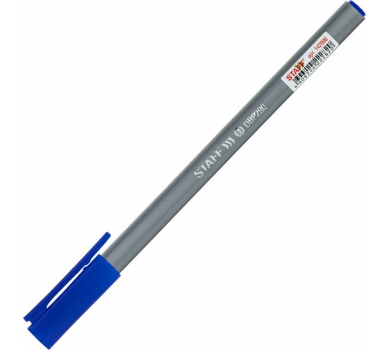Масляная шариковая ручка STAFF EVERYDAY OBP-290, синяя, трехгранная, узел 0.7 мм линия 0.35 мм 142996