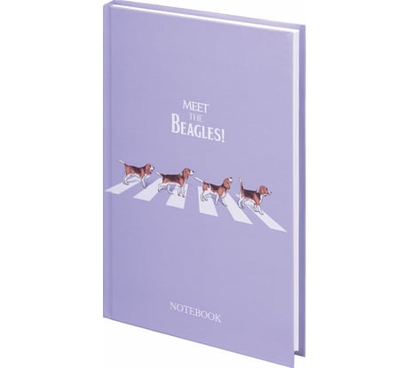 Блокнот STAFF Beagles А5 134x206 мм, 80 листов, твёрдый, клетка, выборочный лак 114424