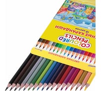 Цветные карандаши ЮНЛАНДИЯ Домики, 18 цветов, классические, грифель мягкий 3 мм 181837