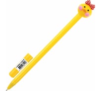 Шариковая ручка ЮНЛАНДИЯ Цыпленок с топпером, корпус ассорти, синяя, узел 0.7 мм 143808