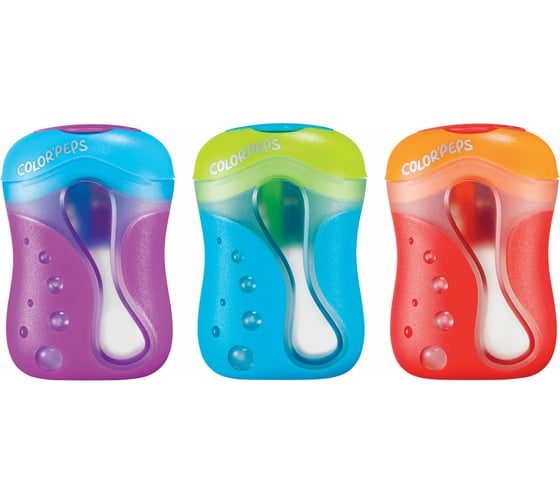 Точилка для цветных карандашей MAPED Color Pep's, с контейнером, 2 отверстия, корпус ассорти 043110 227333