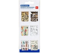 Магнитные закладки для книг BRAUBERG Letters набор 6 шт, 35x25 мм 113166