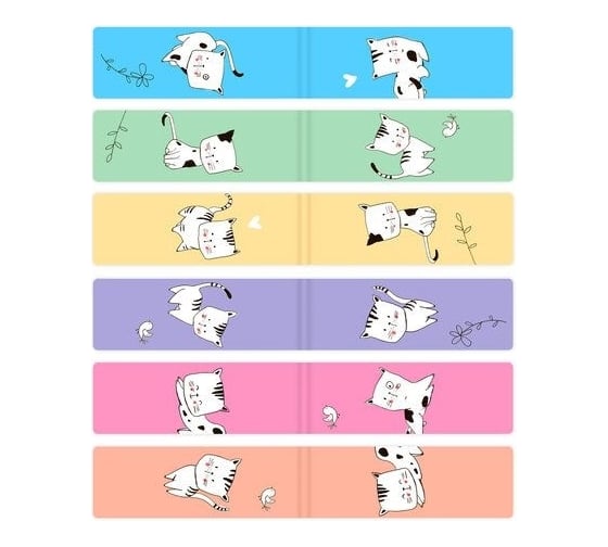 Магнитные закладки для книг BRAUBERG Cats набор 6 шт, 60x20 мм 113159