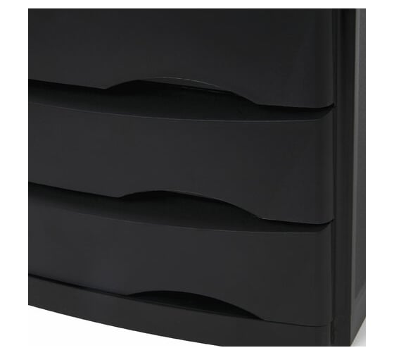 Бокс BRAUBERG Office-Expert с 3 выдвижными лотками, корпус чёрный, лотки черные, 235x300x355 мм 238038