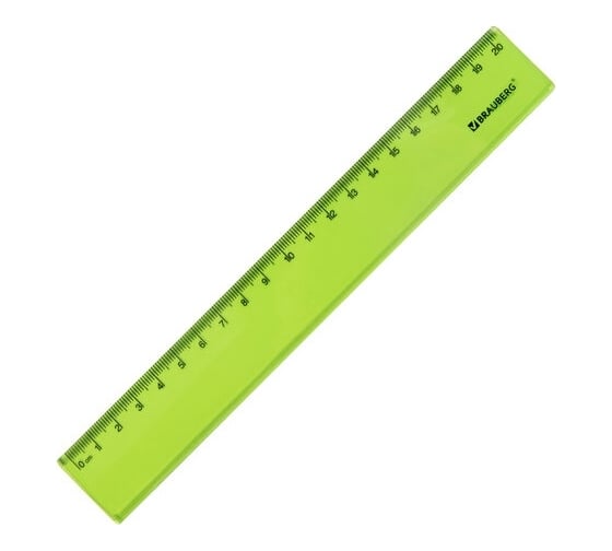Пластиковая линейка BRAUBERG FRUITY 20 см, тонированная, ассорти 210766
