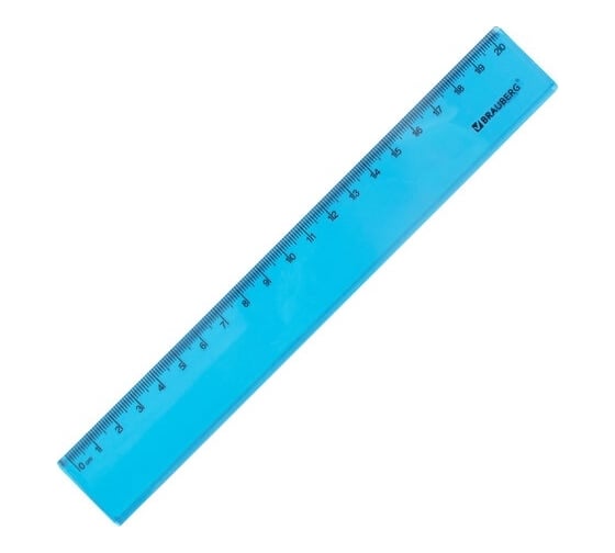 Пластиковая линейка BRAUBERG FRUITY 20 см, тонированная, ассорти 210766