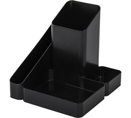 Подставка-органайзер BRAUBERG Office Style 4 отделения, 115x122x111 мм, черная 238097
