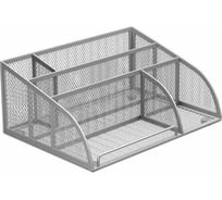 Подставка-органайзер BRAUBERG Germanium 5 секций, 255x180x105 мм, металл, серебро 237974