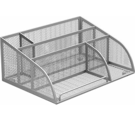 Подставка-органайзер BRAUBERG Germanium 5 секций, 255x180x105 мм, металл, серебро 237974
