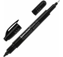 Перманентный двусторонний маркер BRAUBERG DUO черный, наконечники 0.7/1 мм 152210