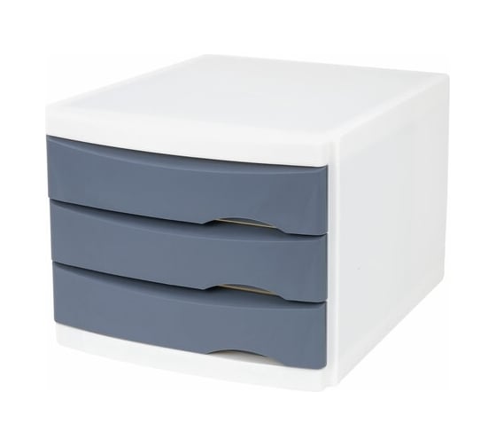 Бокс BRAUBERG Office-Expert с 3 выдвижными лотками, корпус светлый, лотки серые, 235x300x355 мм 238040