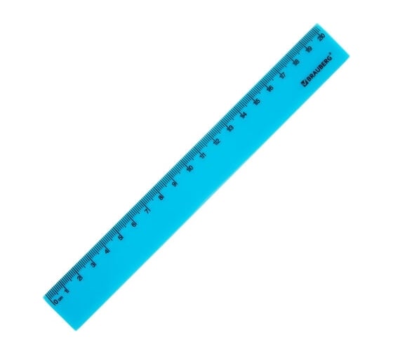 Пластиковая линейка BRAUBERG NEON 20 см, непрозрачная, ассорти 210773