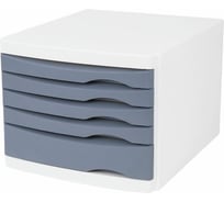 Бокс BRAUBERG Office-Expert с 5 выдвижными лотками, корпус светлый, лотки серые, 235x300x355 мм 238045