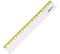 Пластиковая линейка BRAUBERG FRESH ZONE 20 см, прозрачная, с желтой шкалой 210749