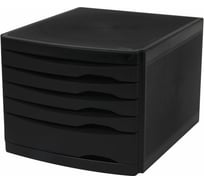 Бокс BRAUBERG Office-Expert с 5 выдвижными лотками, корпус чёрный, лотки черные, 235x300x355 мм 238043