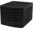 Бокс BRAUBERG Office-Expert с 5 выдвижными лотками, корпус чёрный, лотки черные, 235x300x355 мм 238043 1