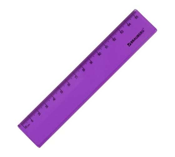 Пластиковая линейка BRAUBERG FRUITY 15 см, тонированная, ассорти 210765