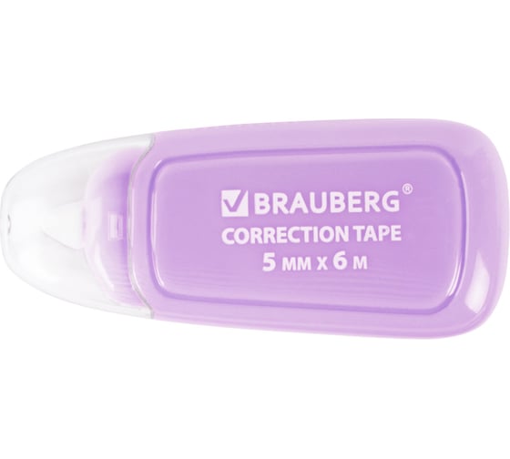 Корректирующая лента BRAUBERG Compact Plus Pastel 5 мм х 6 м, корпус ассорти, блистер 270551
