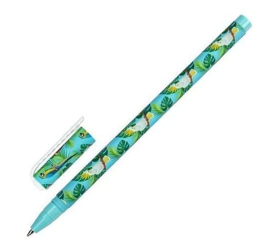 Шариковая ручка BRAUBERG SOFT TOUCH STICK PARROTS синяя, мягкое покрытие, узел 0.7 мм 143706