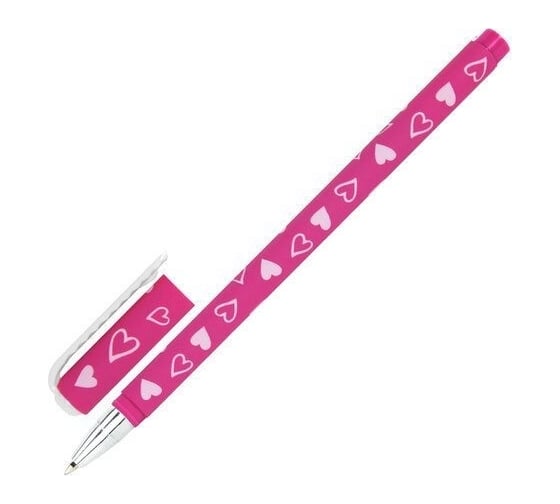 Шариковая ручка BRAUBERG SOFT TOUCH STICK FRESH ZONE HEARTS синяя, мягкое покрытие, ассорти, 0.7 мм 143700 1