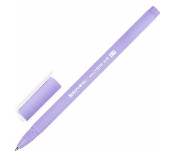 Шариковая ручка BRAUBERG SOFT TOUCH STICK PASTEL синяя, мягкое покрытие, ассорти, узел 0.7 мм 143698